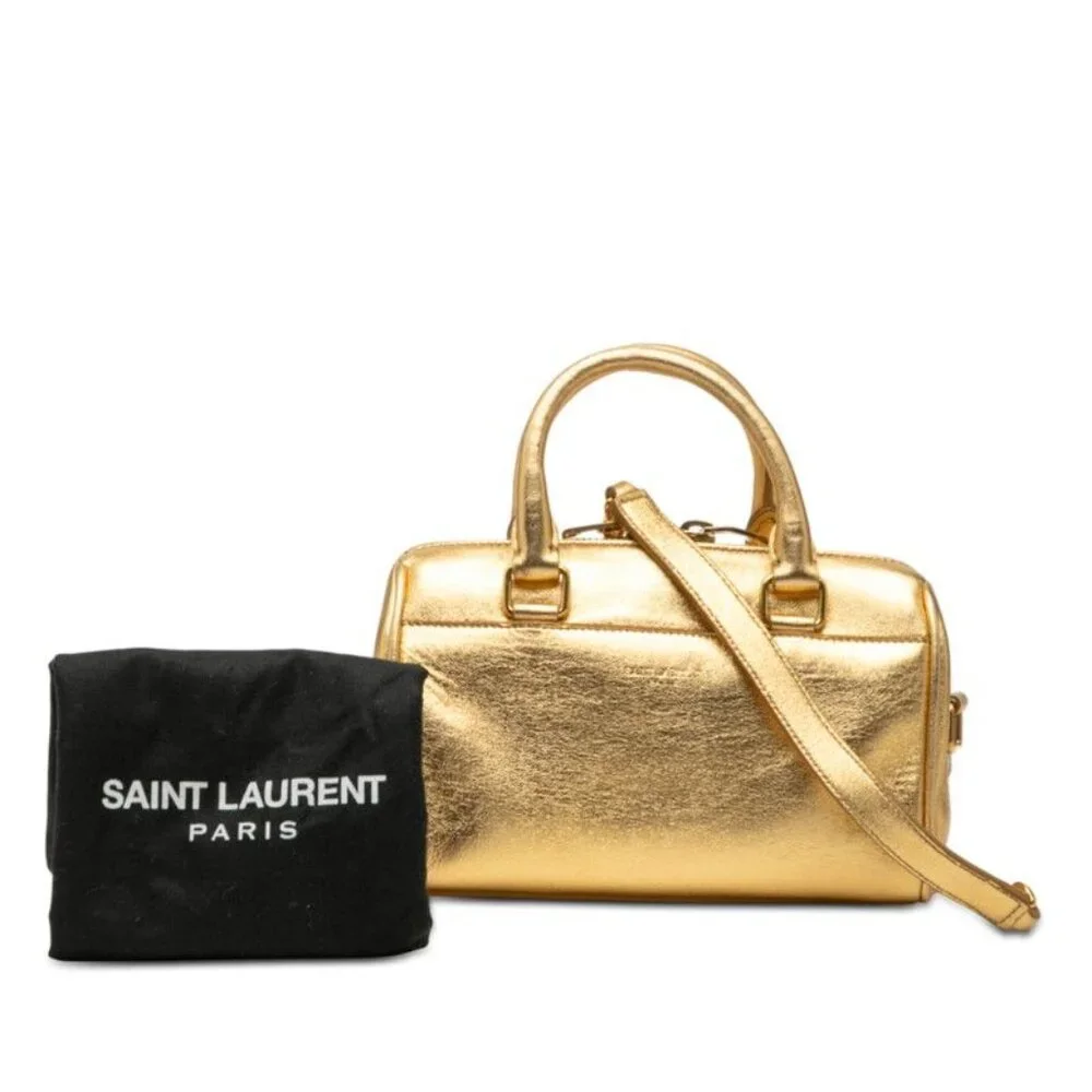 Saint Laurent Baby Duffle 2-Way Shoulder Bag Gold Leather - Picture 7 of 7
